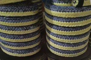 kevlar aramid fiber ePTFE with graphite Packing is braided by pure ePTFE thread with graphite and kevlar aramid fiber